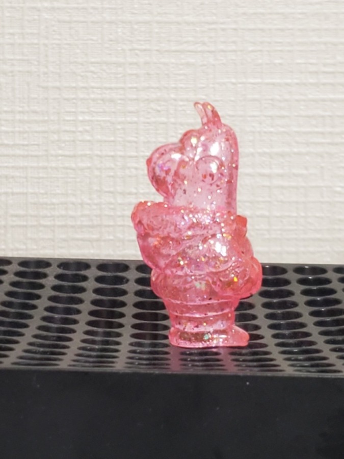エンビーくん指人形ダウン ピンククリアクラッシュラメ